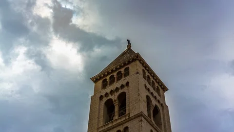 Jerusalem Church Tower with Clouds 스톡 동영상 87247886