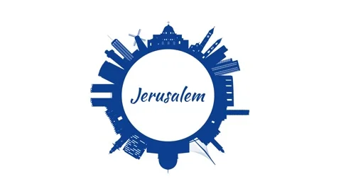 Jerusalem circular skyline rotation animation 4K Stock-Footage 315683804