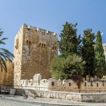 The Jerusalem Citadel, the Tower of David Museum in Jerusalem, Israel Stock Photos