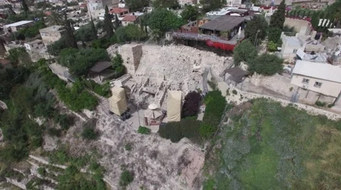 Jerusalem - City of David (steps stone structure)_01 스톡 동영상 64200293