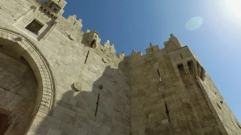 Jerusalem Damascus Gate close Stock Footage 110314430