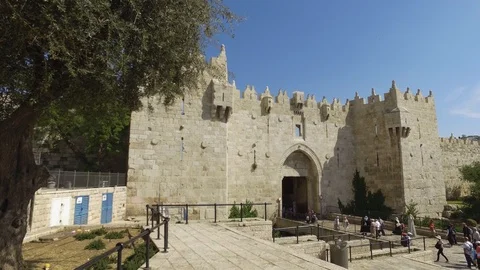 Jerusalem Damascus Gate Stock Footage 110309790