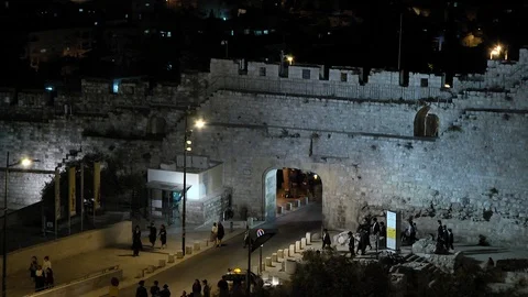 Jerusalem Dung Gate, An ancient wall Vidéo 109195729