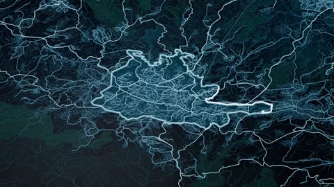 Jerusalem East Jerusalem Palestinian Territory Digital Map Highlight 4K Видео 339656077