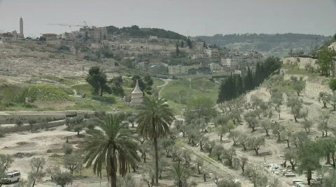 Jerusalem Gethsemane pan church Stock Footage