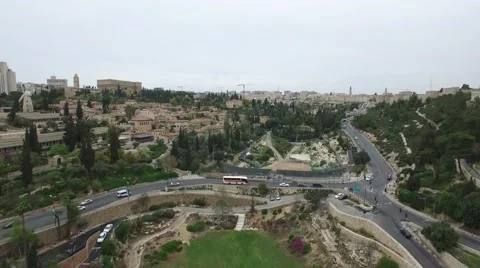 Jerusalem - Hennom Valley; Sultan's pool; Armenian Quarter; Old city Stock Footage 64198674