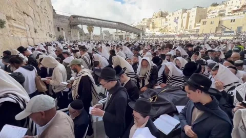 Jerusalem hosts ancient blessing ritual ... | Stock Video | Pond5