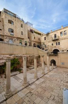 Jerusalem, israel. 04-12-2020. Remains of the ancient cardo market in the Jew Stock Photos