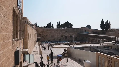 JERUSALEM, ISRAEL, 1 SEPTEMBER 2018.  Western Wall in Shabbat. Stock Footage 100883653