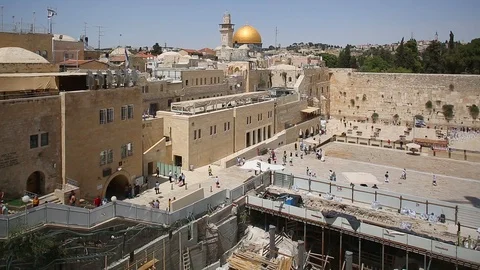 JERUSALEM/ ISRAEL - JUN, 23, 2018: Entrance to the Western Wall 스톡 동영상 100367762