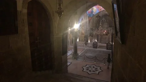 Jerusalem, Israel - walls with patterns and frescoes from the past part 3 Stock Footage 132916334