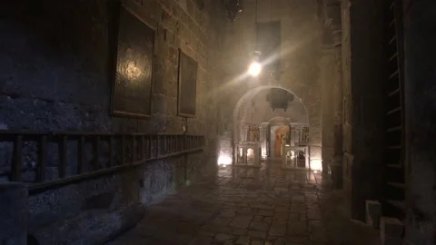 Jerusalem, Israel - walls with patterns and frescoes from the past part 6 Video stock 132928632