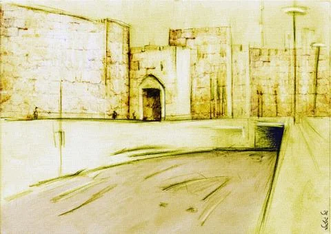 Jerusalem jaffa gate Stock Illustration