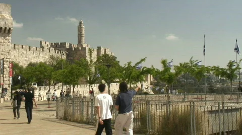 Jerusalem jaffa gate pan Stockbeeldmateriaal 435543