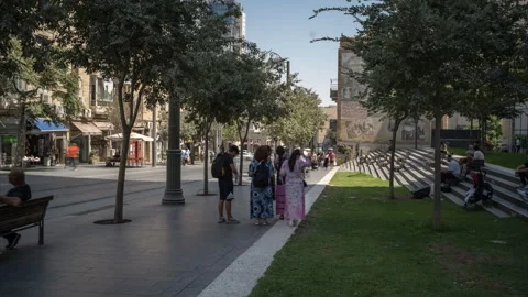 Jerusalem Jaffa street, hyperlapse timelapse, Israel Video stock 250119525