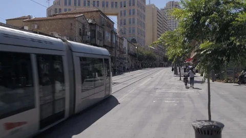 Jerusalem Light Rail 04 Stock Footage 126319040