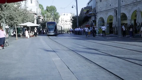 Jerusalem Light Rail 스톡 동영상 82886022