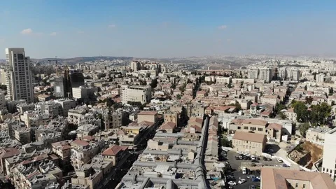 Jerusalem market from above Stock Footage