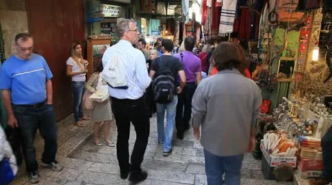Jerusalem Market Stock Footage 10879526