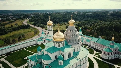 Jerusalem monastery, founded in 1656 from the drone Stock Footage 116707770