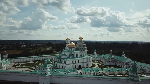 Jerusalem monastery, founded in 1656 from the drone Stock Footage 116707776