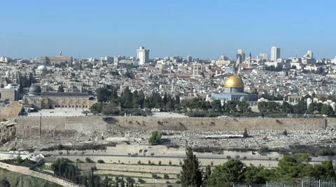 Jerusalem from Mount of Olives Stock Footage 62897338