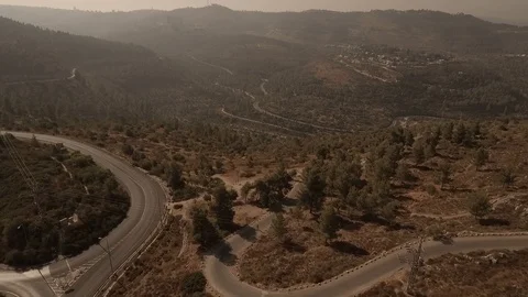 Jerusalem mountains aerial view  Stock Footage 90802781