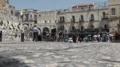 Jerusalem, old area: Exterior of a store in the old town area of Jerusalem. Stock Footage 59792645