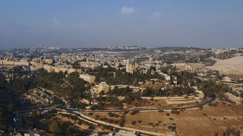 Jerusalem old city aerial, Israel, 4k Stock Video Pond5