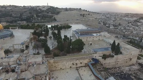 Jerusalem Old City Panorama 스톡 동영상 71002198