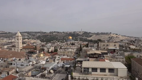 Jerusalem old city panorama Stock Footage 122517754