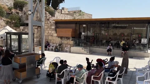 Jerusalem Old City people praying at the Wailing Wall women part, Israel 4k  Stock Footage 249194953