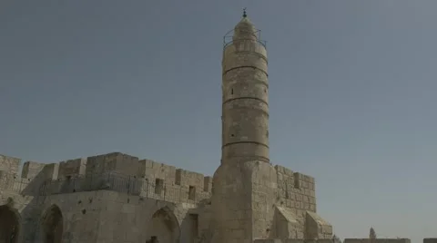 Jerusalem - Old City - Tower of David - 25P - UHD 4K - Flat Stock Footage 43797851