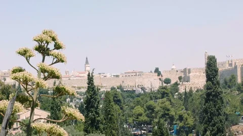Jerusalem old city view Stock Footage 114854915