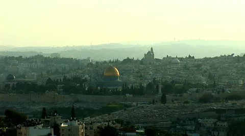 Jerusalem old sunset 0 Stock Footage 10840275