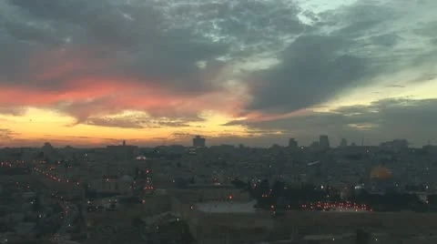 Jerusalem old sunset 11 Stock Footage 10840265