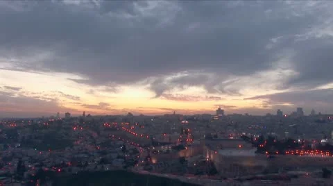 Jerusalem old sunset 12 Stock Footage 10840264