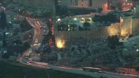 Jerusalem old sunset 13 Stock Footage 10840262