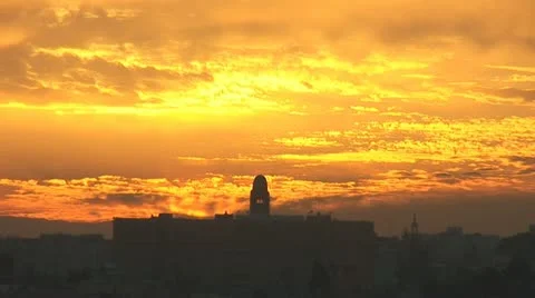Jerusalem old sunset 2 Stock Footage 10840269