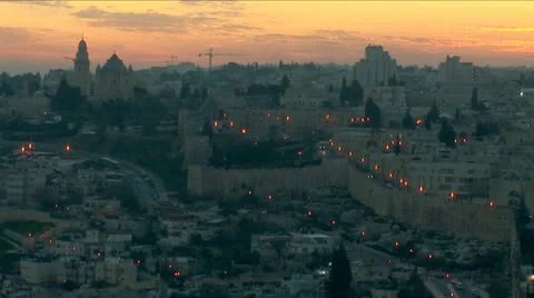 Jerusalem old sunset 9 Stock Footage 10840239