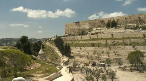 Jerusalem pan walls &amp; Gethsemane Stockbeeldmateriaal 435552