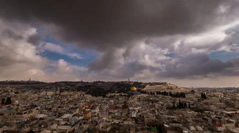 Jerusalem panoramic clouds timelapse 1213 4 4K Stockbeeldmateriaal 39950709