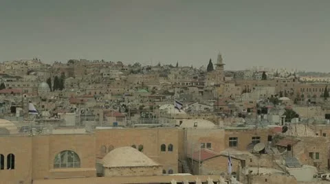 Jerusalem panoramic view of Wailing Wall Stock-Footage 11238155