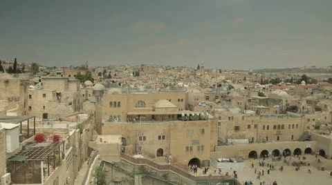 Jerusalem panoramic view of Wailing Wall Stock Footage 11238341