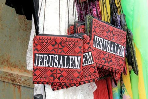 Jerusalem red craft wallets Stock Photos