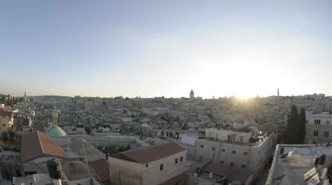 Jerusalem seen from the westernwall time-lapse. Stock Footage 52234535