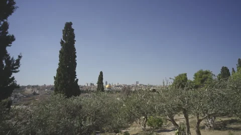 Jerusalem - slow-motion revealing the old city Stock Footage 244950324
