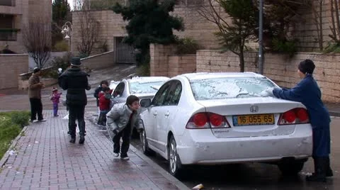 Jerusalem snow  11 Stock Footage 10828327