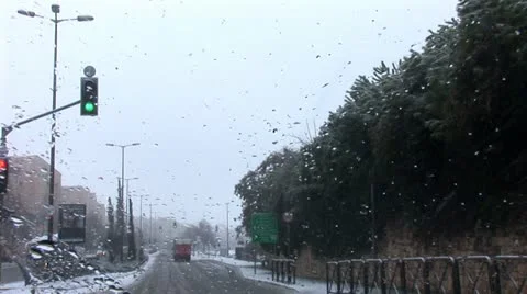 Jerusalem snow  13 Stock Footage 10828329