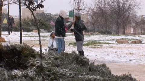 Jerusalem snow  4 Stock Footage 10828301